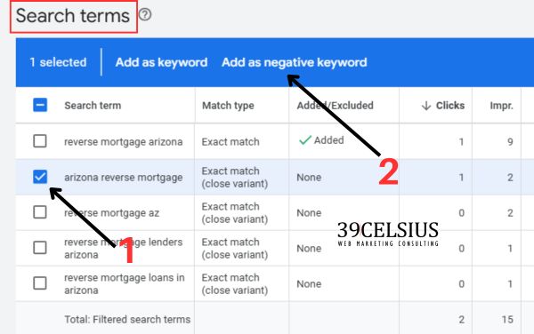 Adding A Negative Keyword To Google Ads Campaign