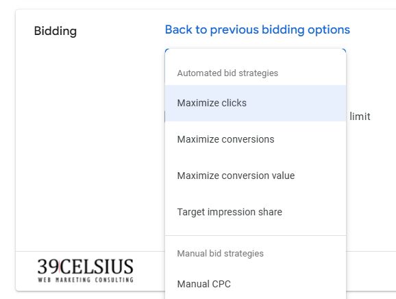 Google Ads Bidding Options - Manual - Automated